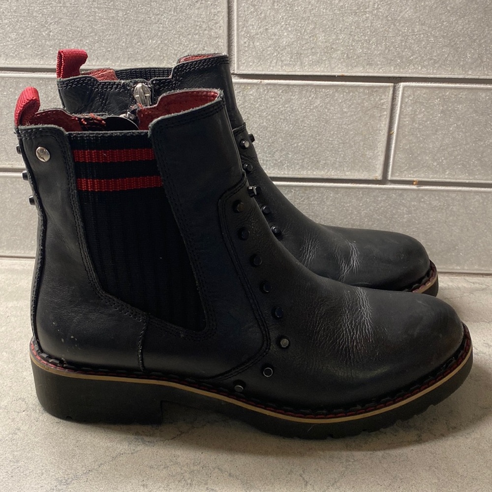 Pikolinos Moto black leather ankle boots 7.5 8 38